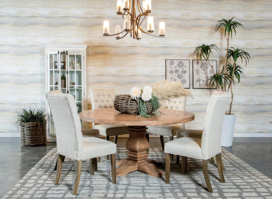 Florence Round Dining Table Set Rustic Honey - Image 20