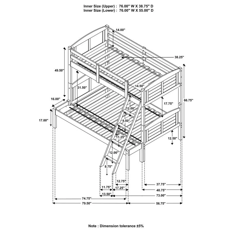 Flynn - Wood Bunk Bed With Mattress - Image 8
