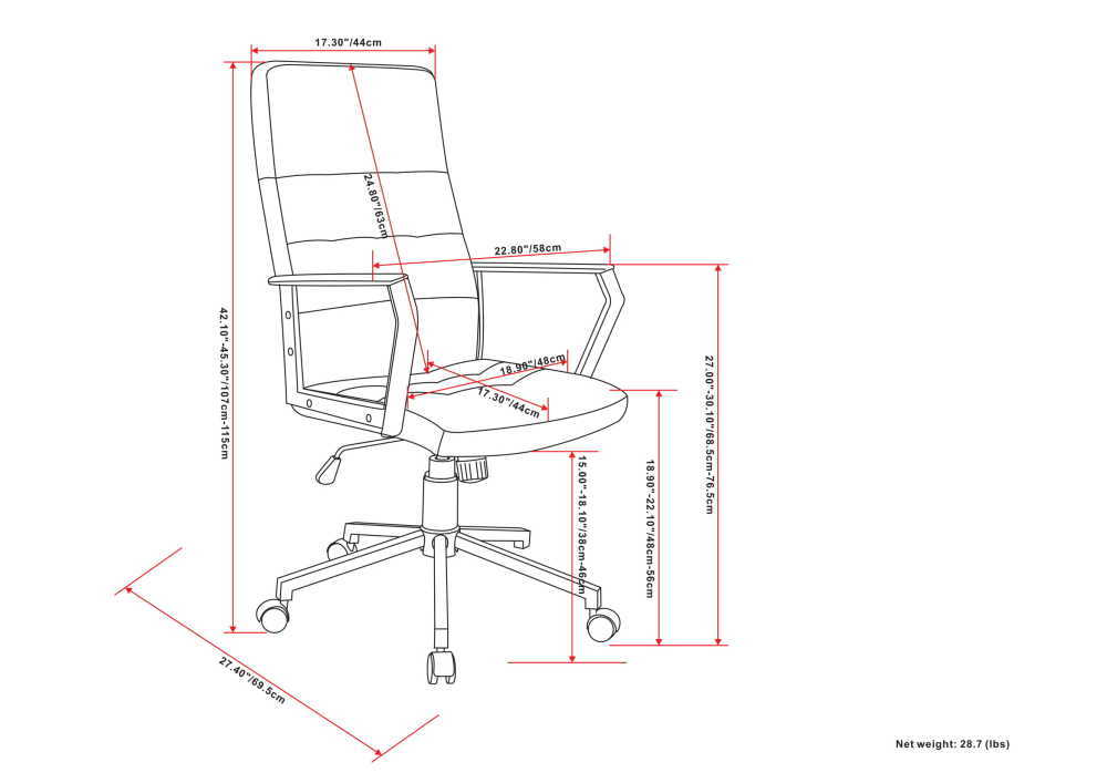 Foley - Swivel Office Chair - Distressed Blue - Image 9