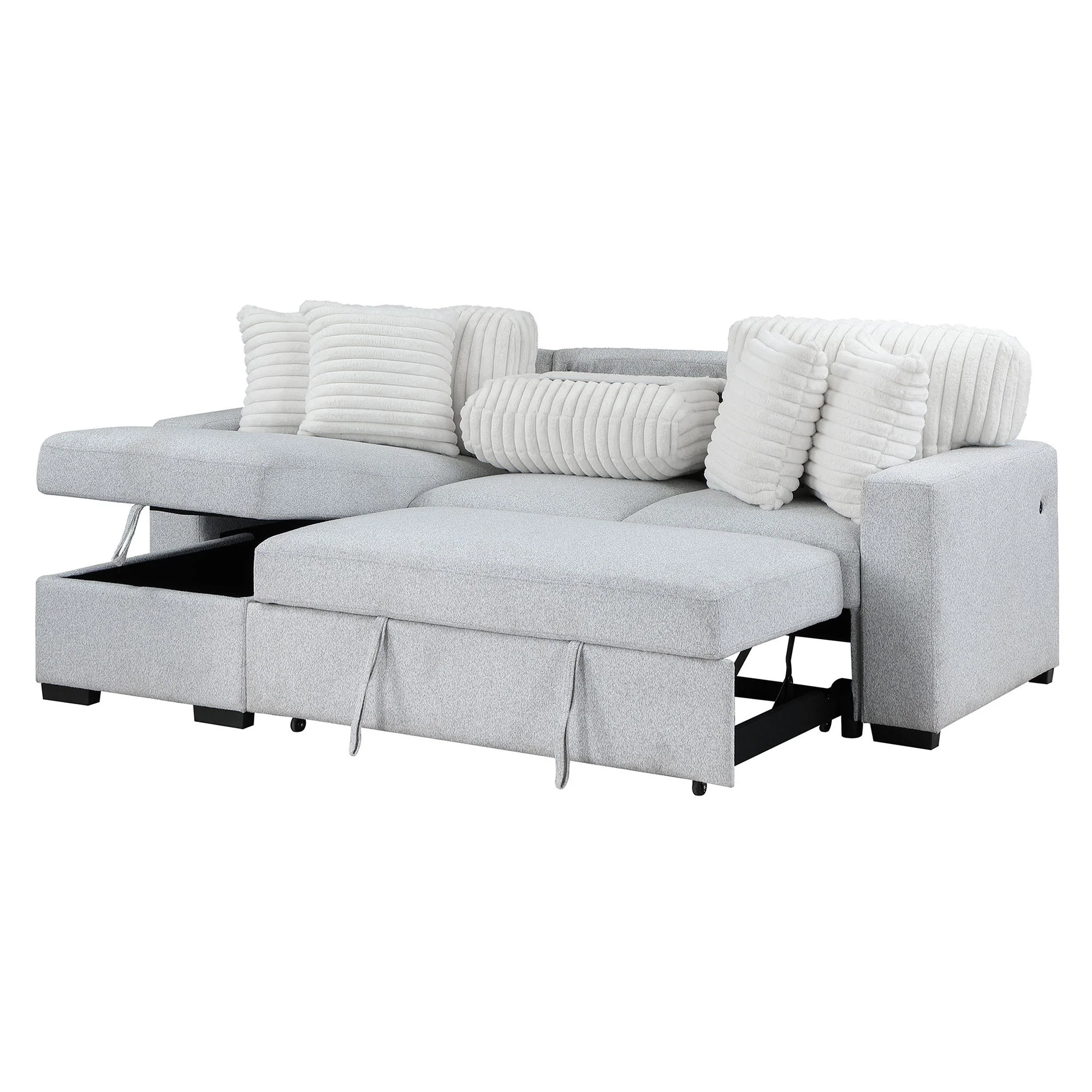 Ford - Reversible Pull Out Sofa Bed - Light Gray - Image 11