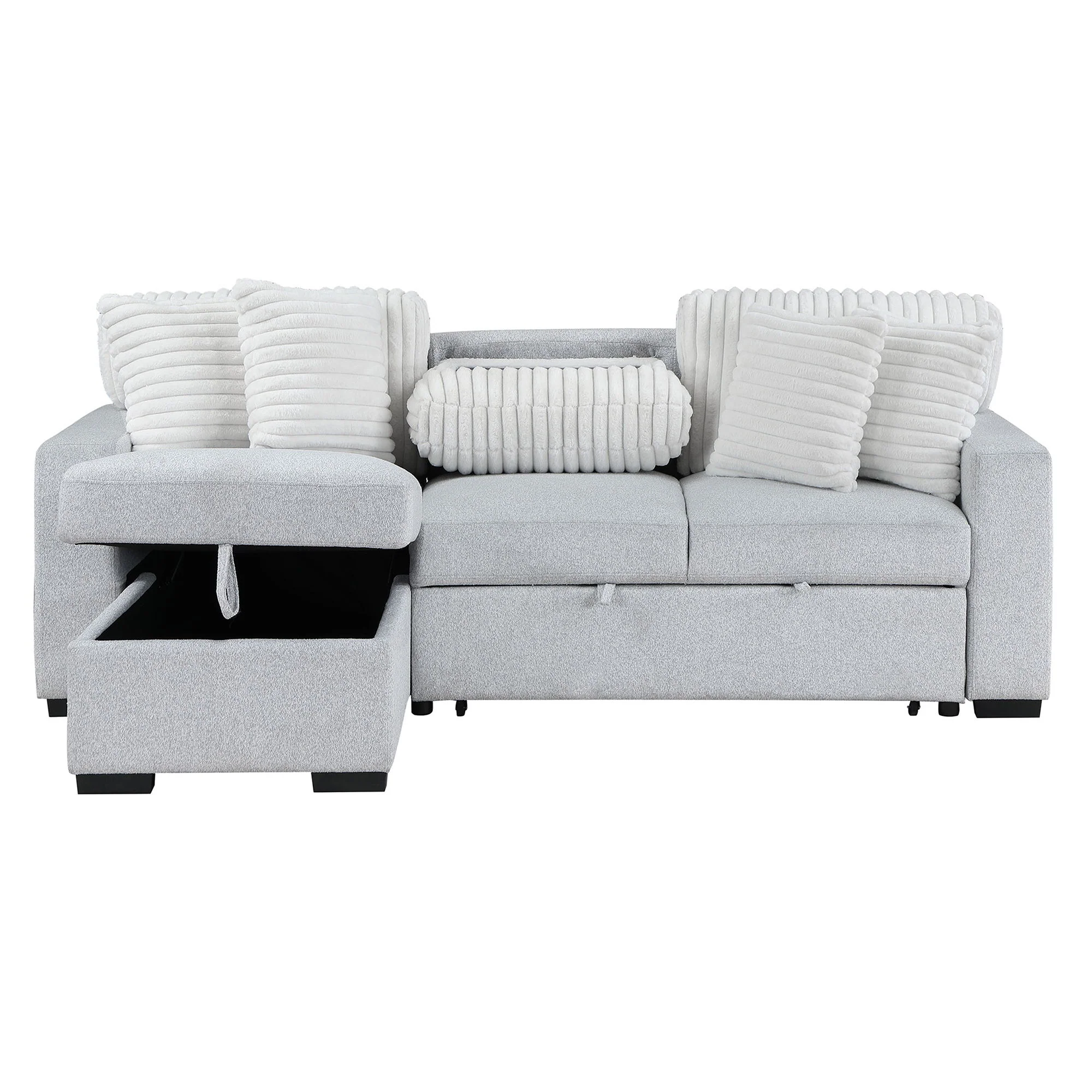Ford - Reversible Pull Out Sofa Bed - Light Gray - Image 2