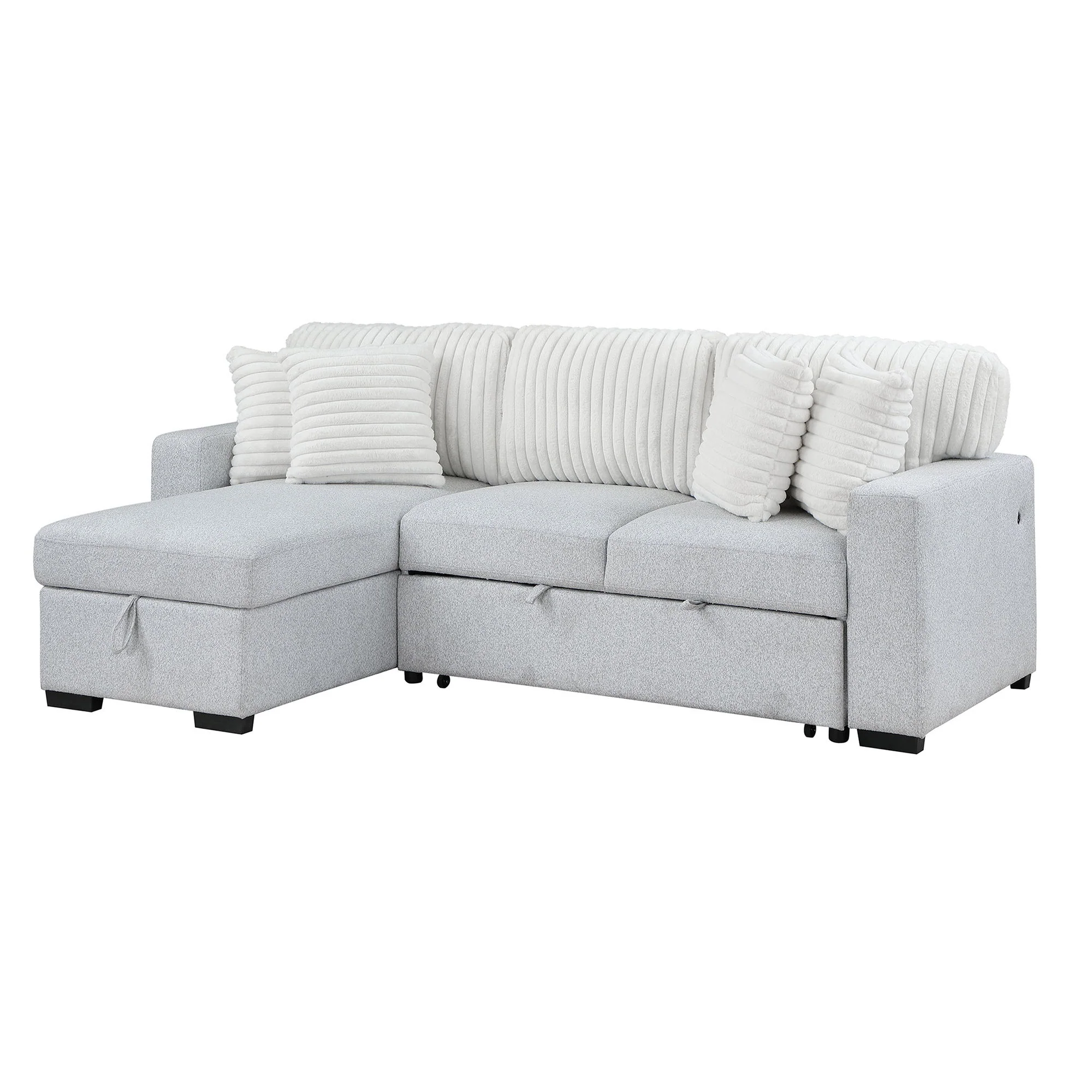 Ford - Reversible Pull Out Sofa Bed - Light Gray - Image 3