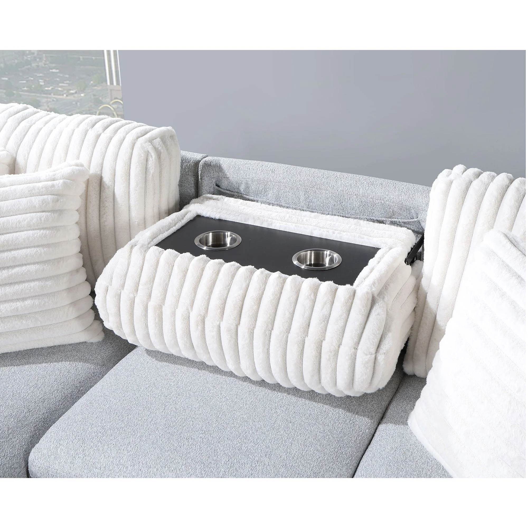 Ford - Reversible Pull Out Sofa Bed - Light Gray - Image 5