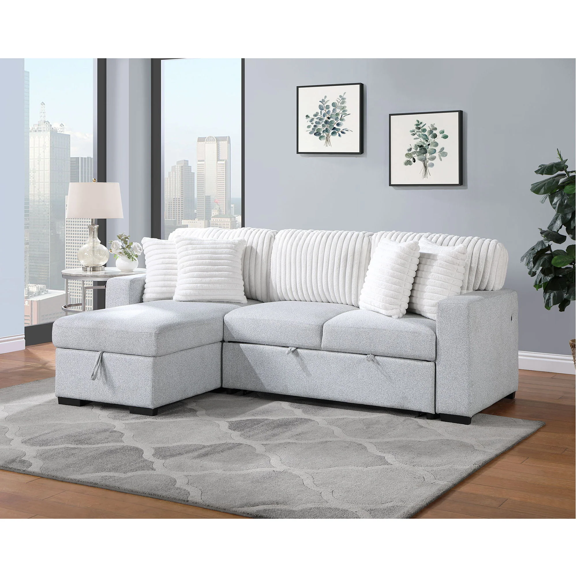 Ford - Reversible Pull Out Sofa Bed - Light Gray - Image 6