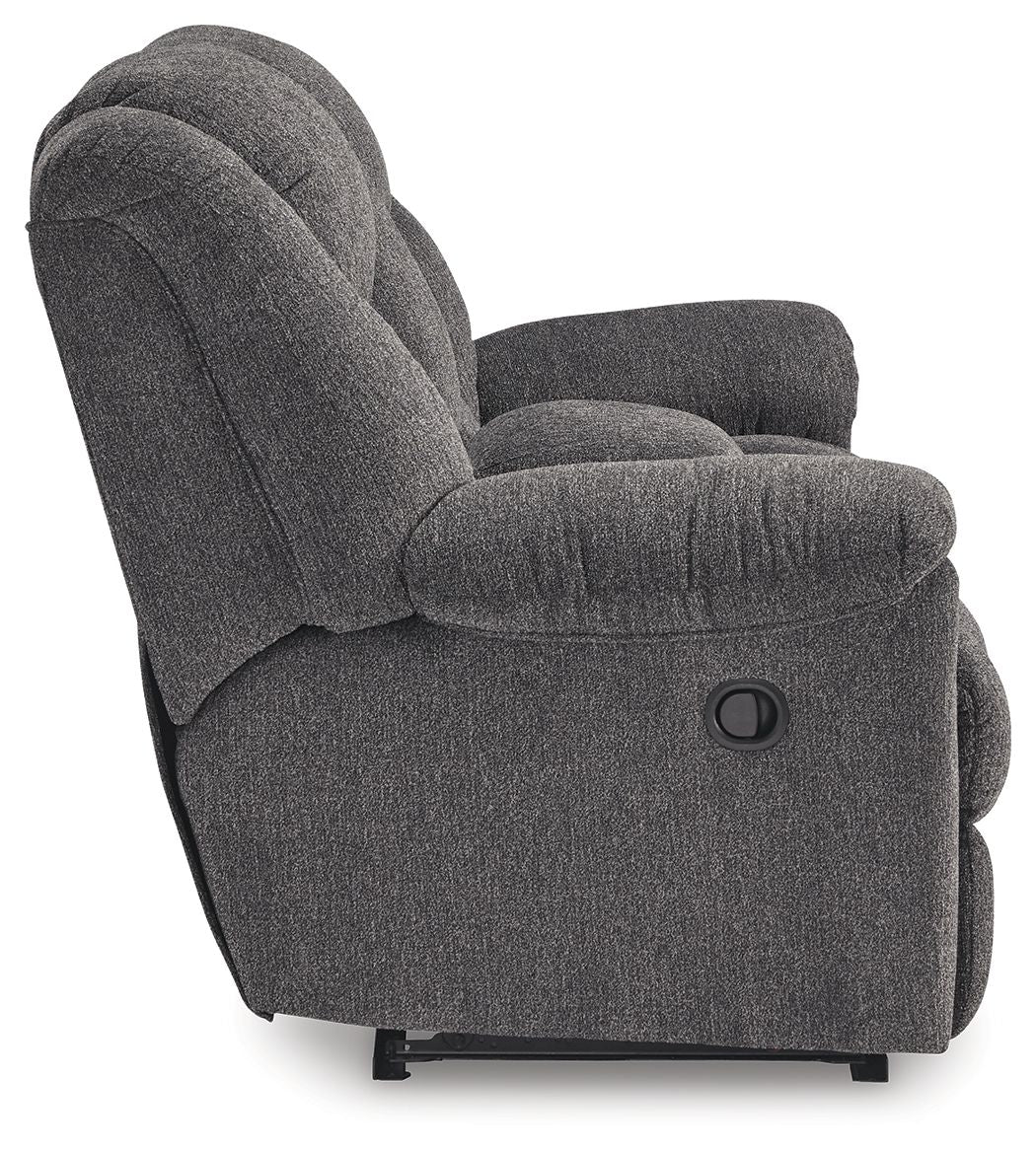Foreside - Dbl Reclining Loveseat with Console - Charcoal - Image 4