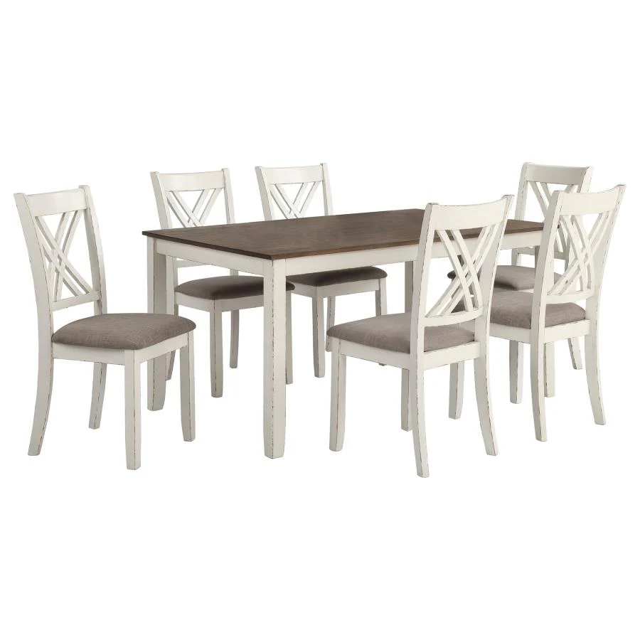 Fortress - 7 Piece Rectangular Dining Set - Vintage Vanilla - Image 2