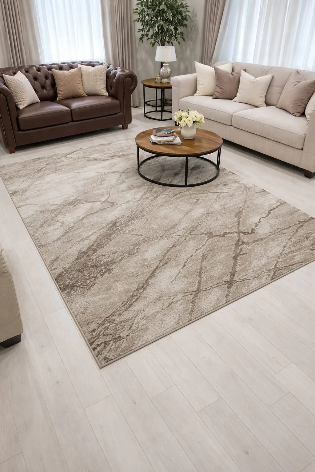 .Forza Taupe Power-Loomed Area Rug - 6' 6" x 9' 0" - Image 2