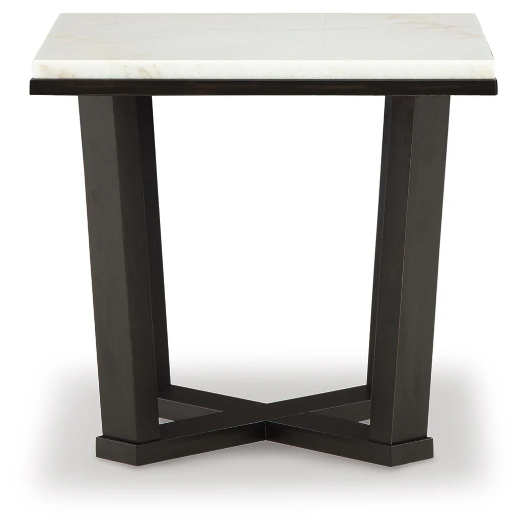 Fostead - Square End Table - White / Espresso - Image 3