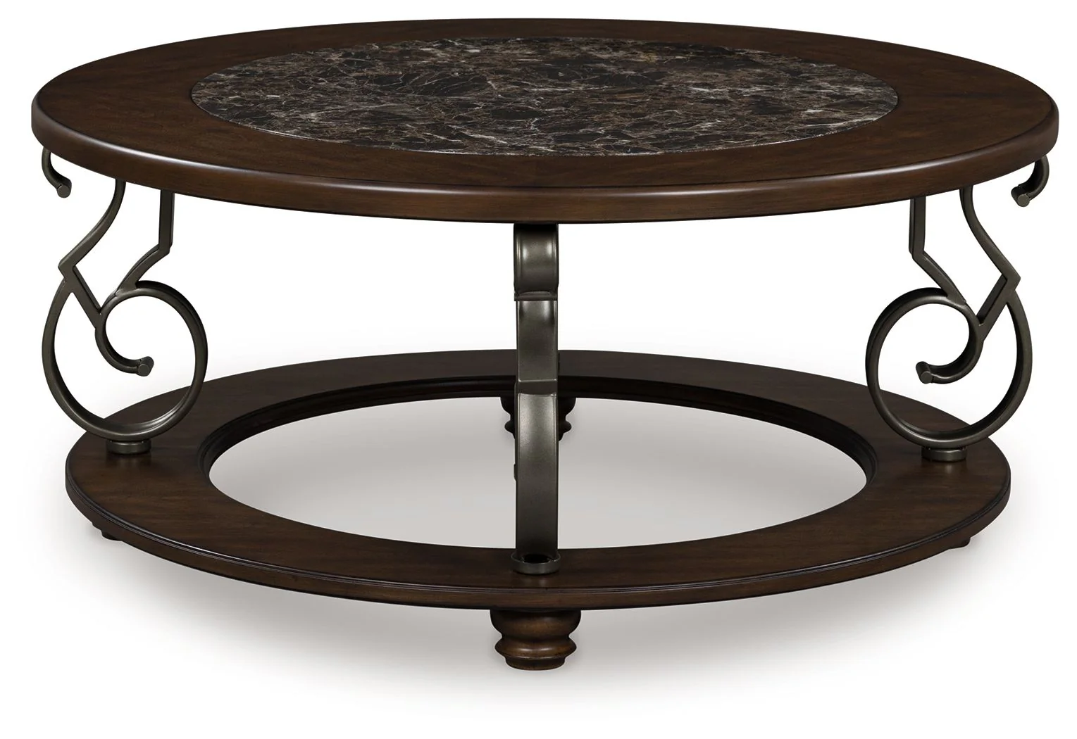 Frallyn - Round Cocktail Table - Dark Brown - Image 3