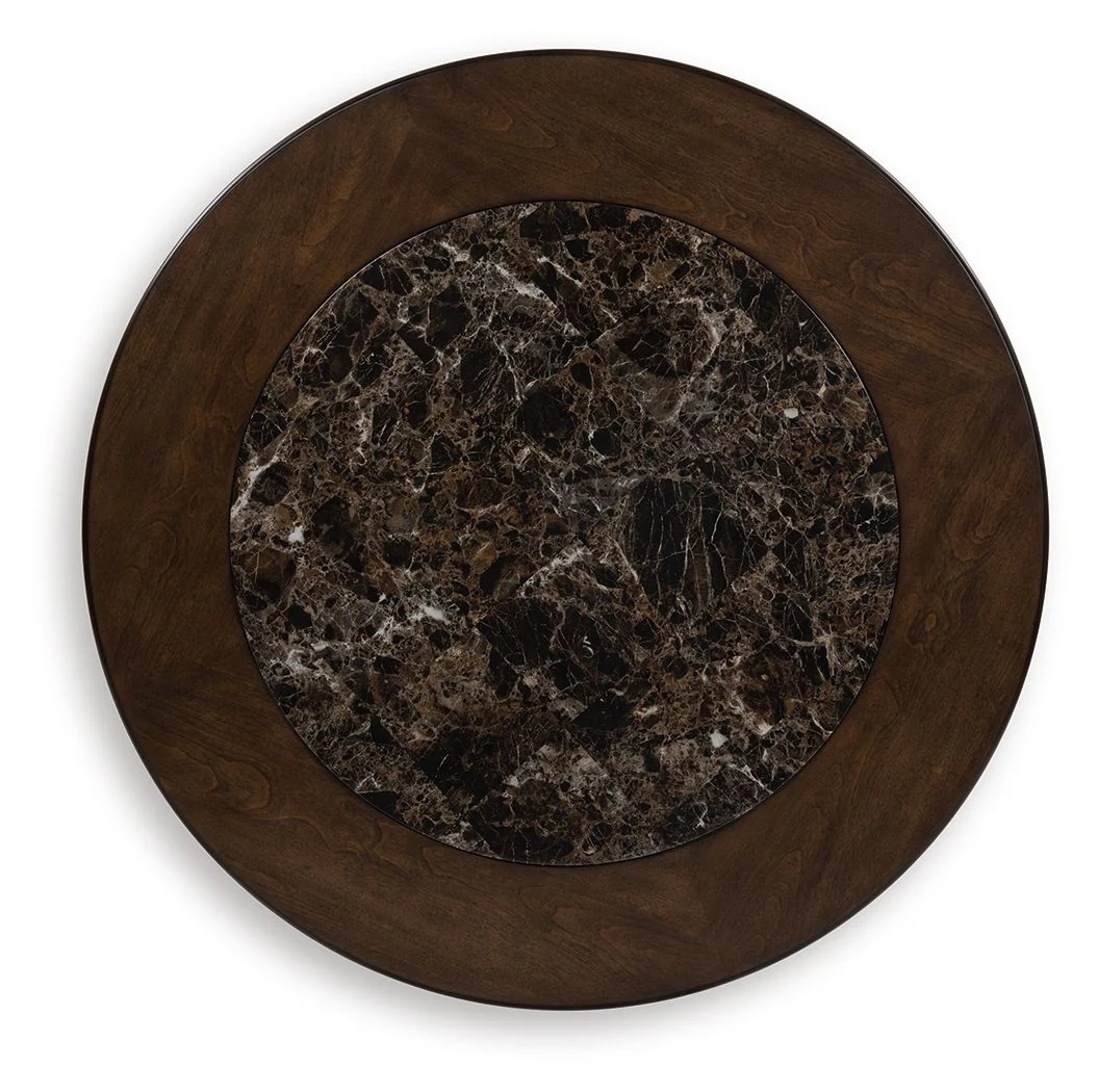 Frallyn - Round Cocktail Table - Dark Brown - Image 4
