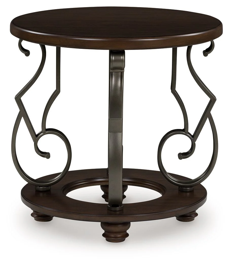 Frallyn - Round End Table - Dark Brown - Image 2
