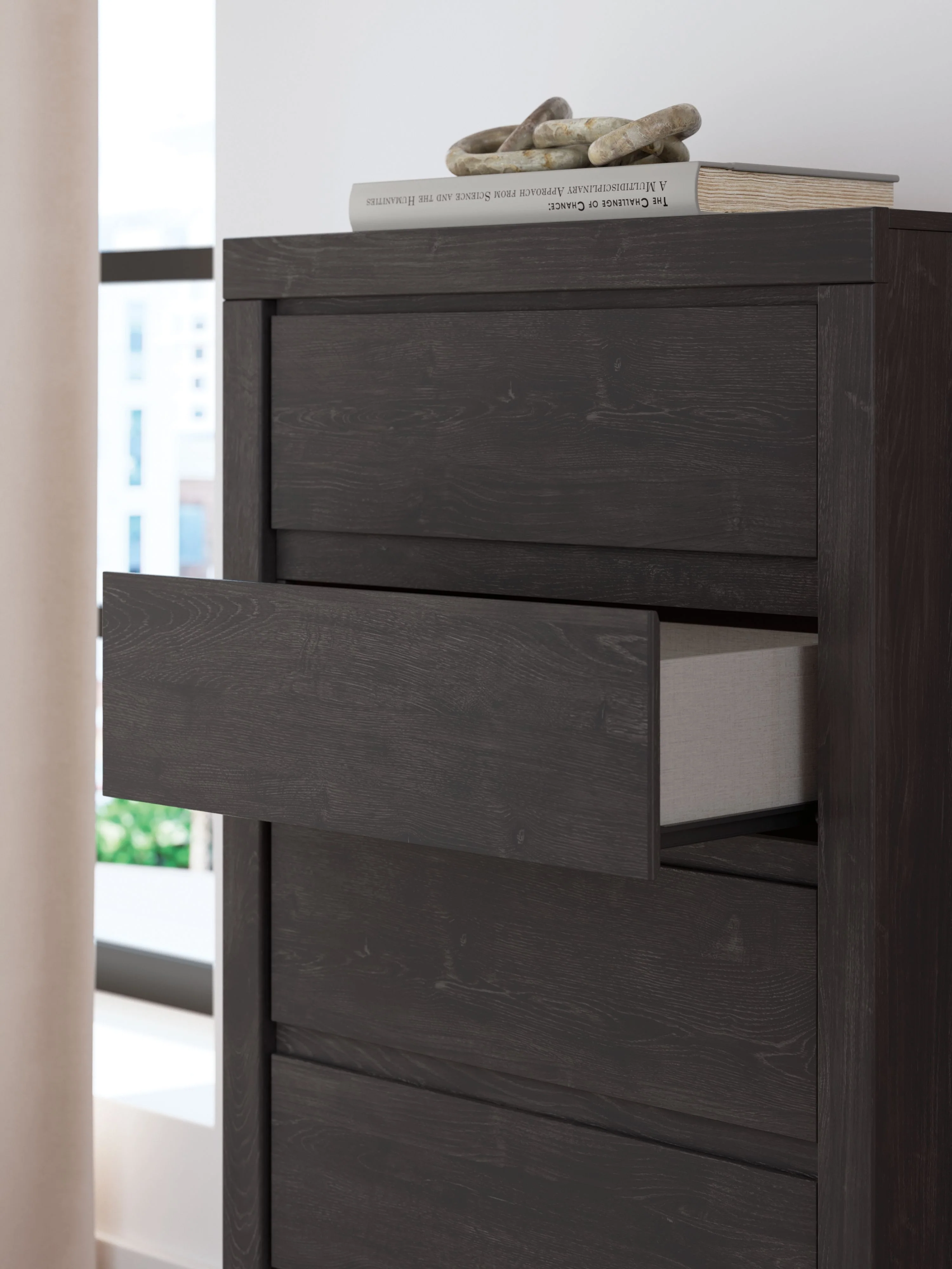 Fraluna - Five Drawer Chest - Charcoal - Image 10
