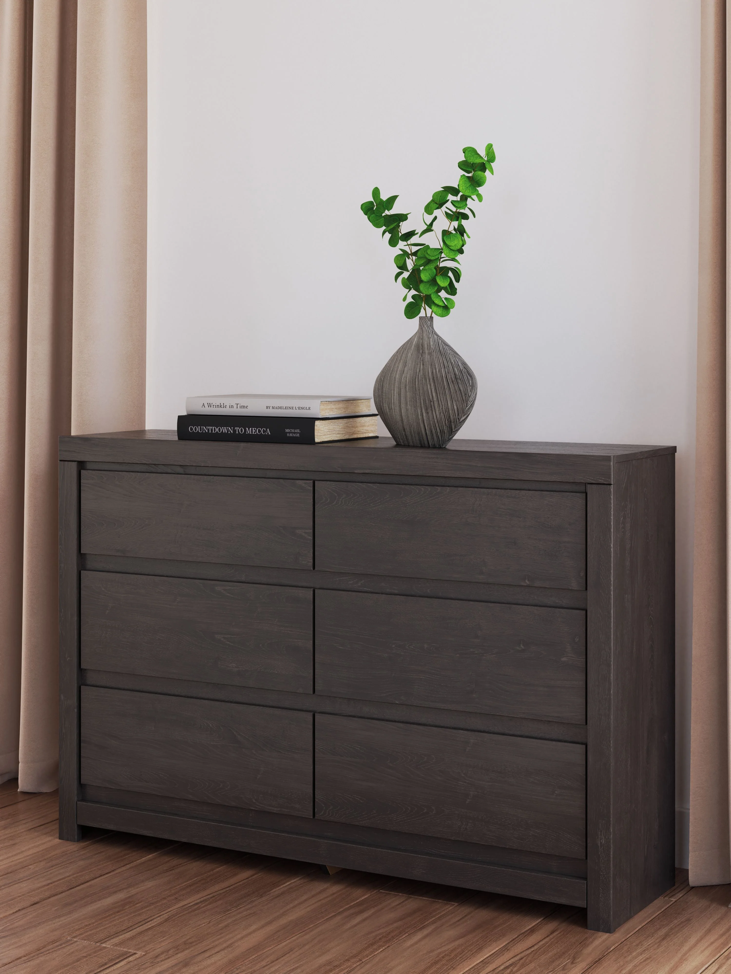 Fraluna - Six Drawer Dresser - Charcoal - Image 10