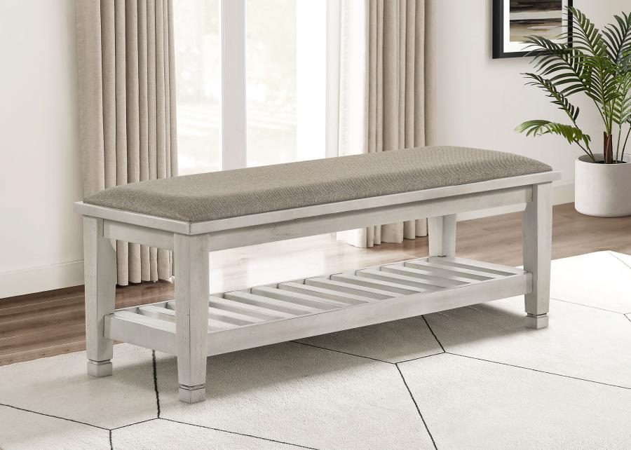 Franco - Fabric Upholstered Bench With Shelf - Image 2