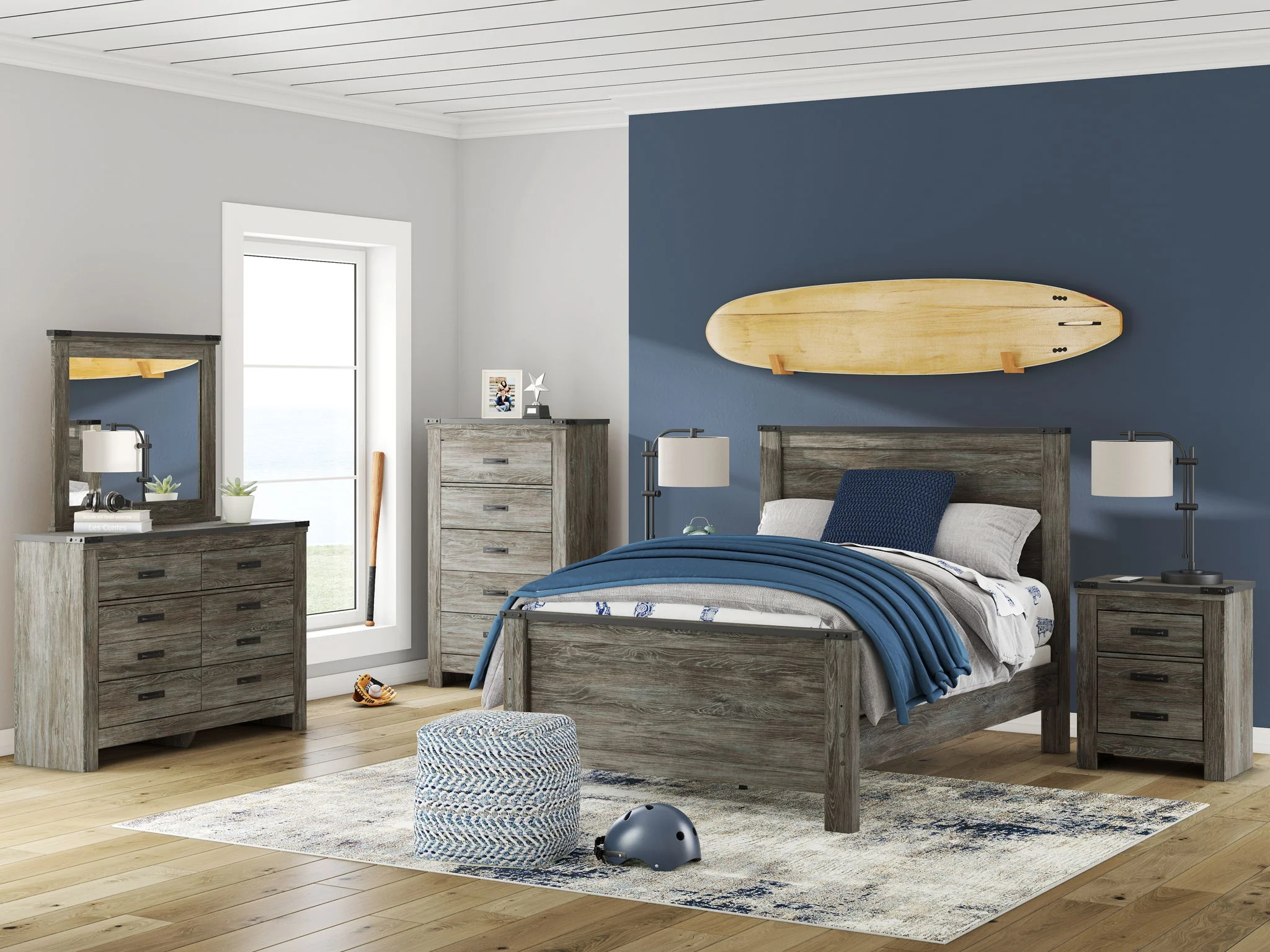 Frandern - Bedroom Mirror - Gray - Image 3