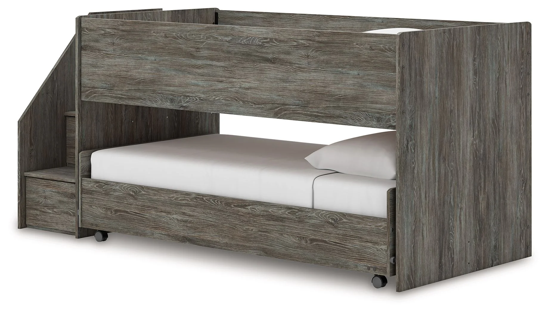 Frandern - Twin Over Twin Loft Bed - Gray - Image 2