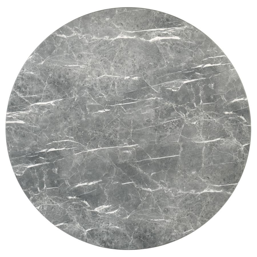 Franklin - 59" Round Dining Table - Gray And Dark Oak - Image 3
