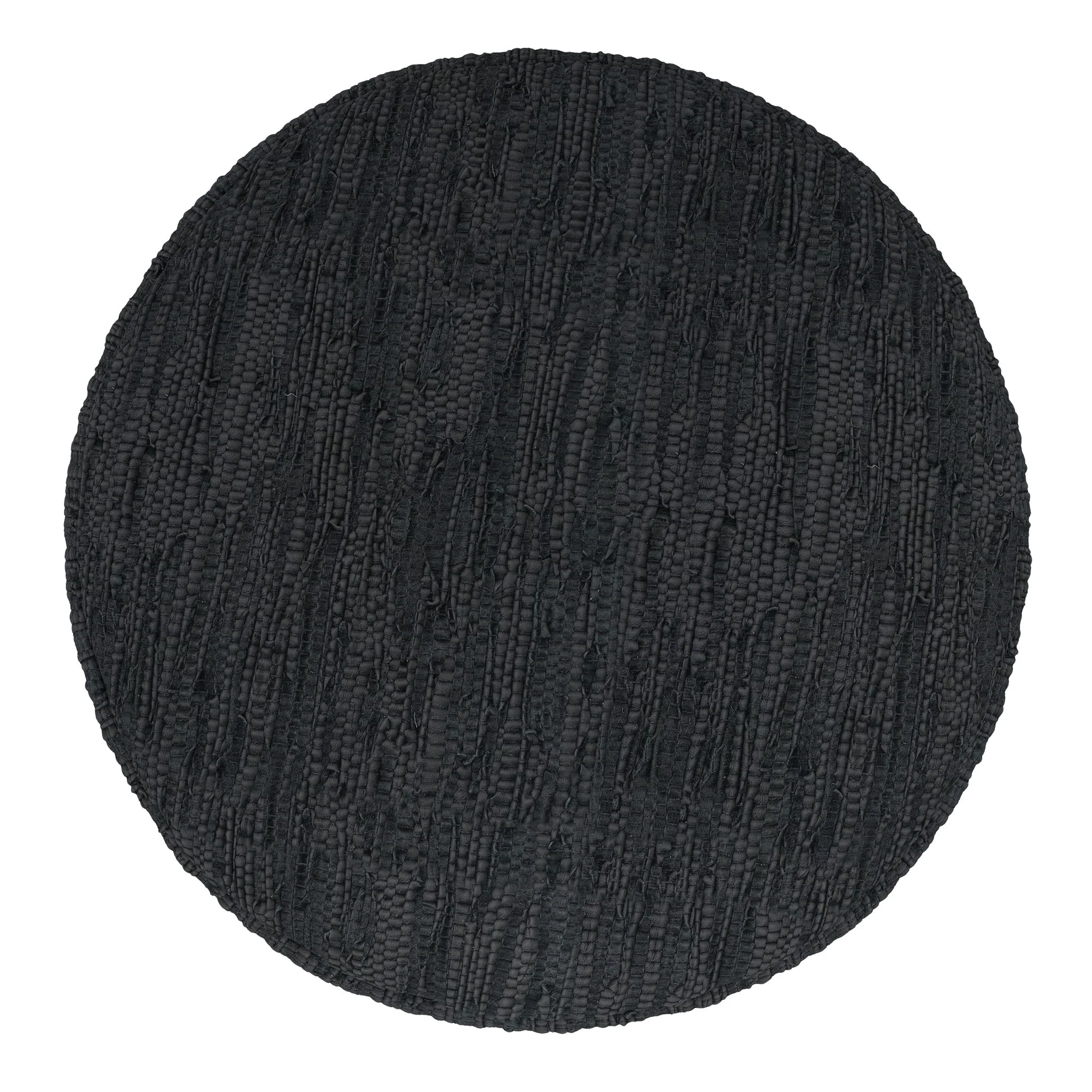 Fredrik - Round Pouf - Black - Image 6