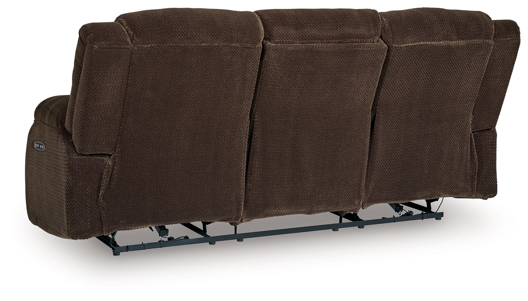 Free Wake - Reclining Power Sofa With Drop Down Table - Chocolate - Image 7