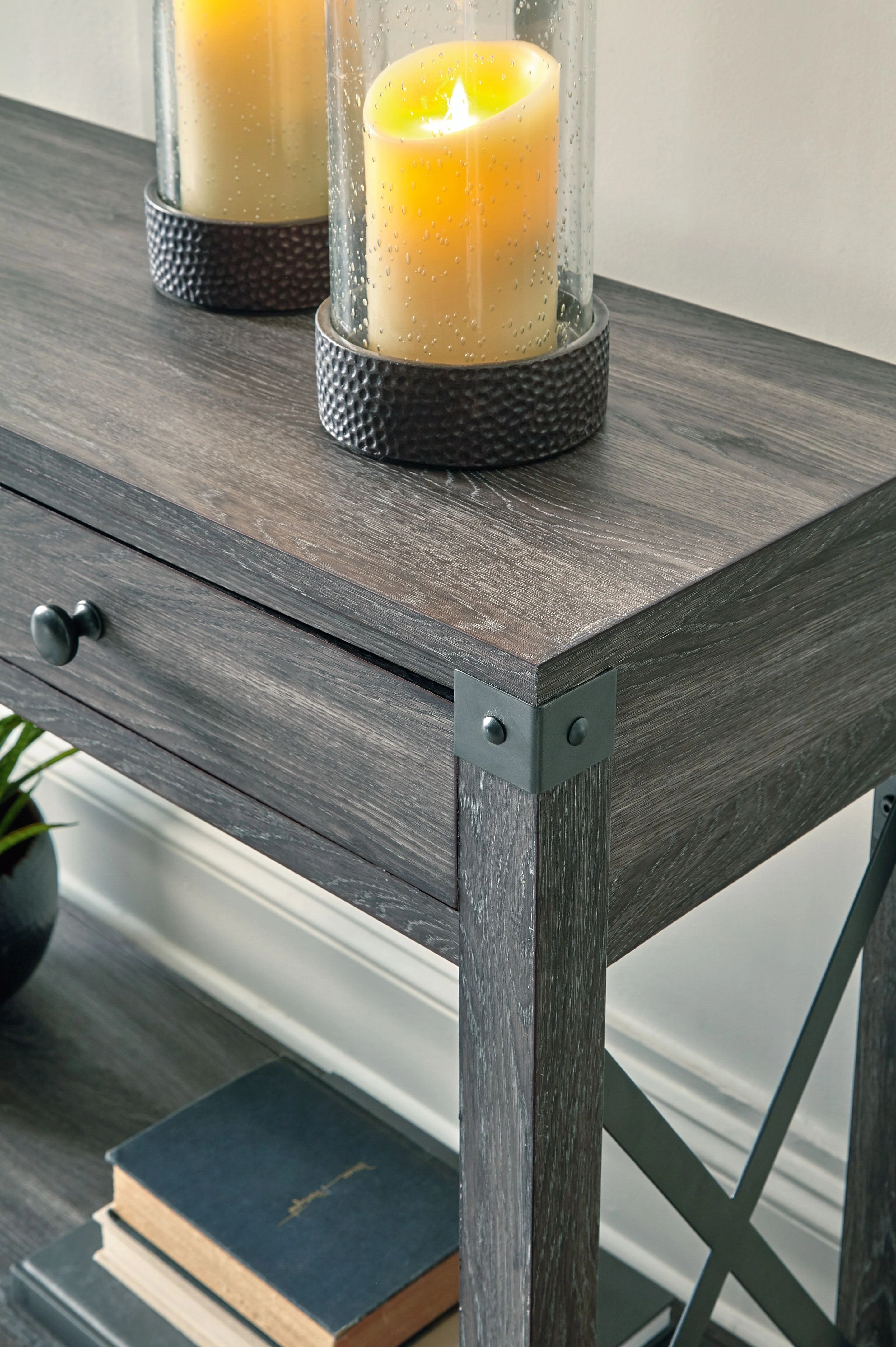 Freedan - Console Sofa Table - Grayish Brown - Image 3