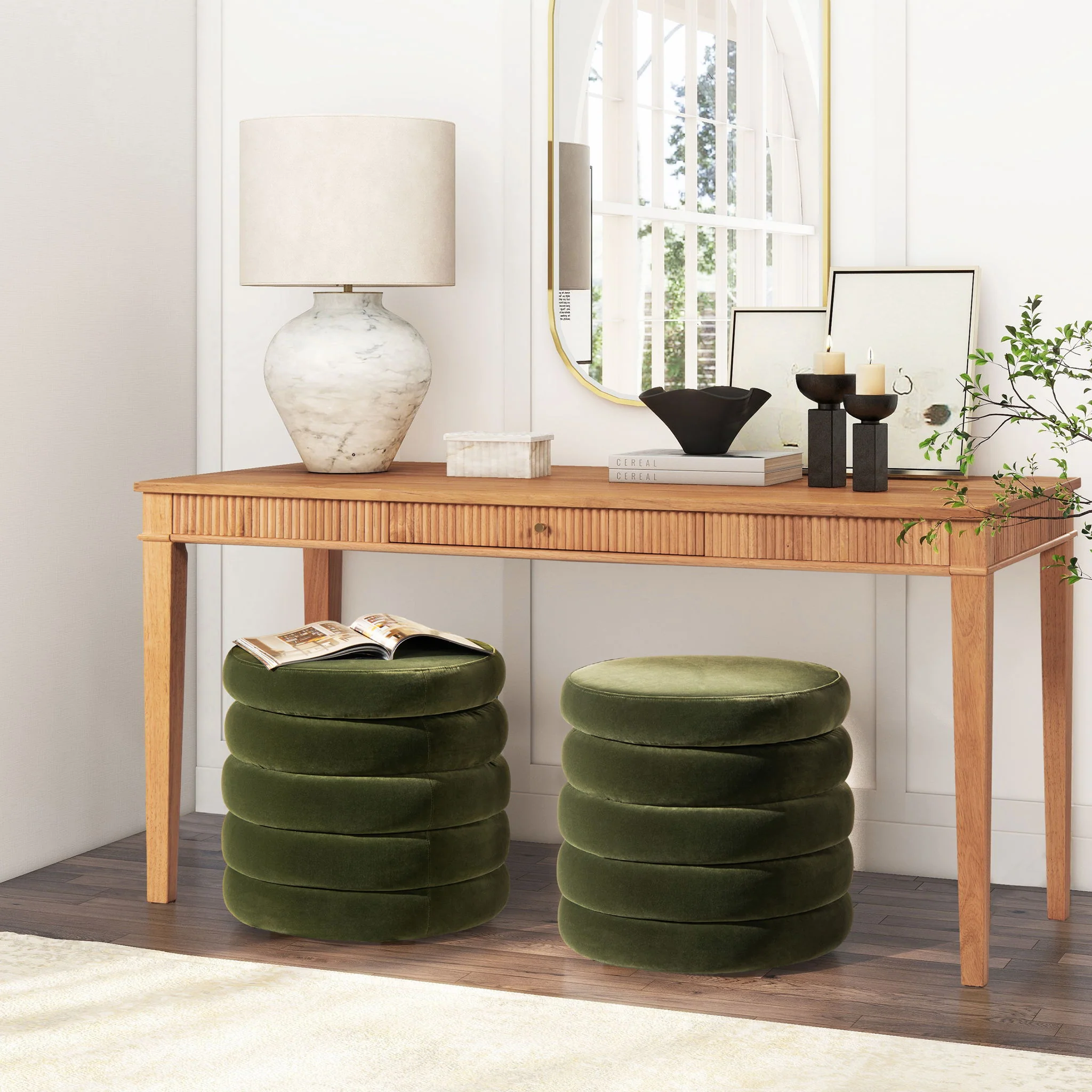 Fuji - Oversized Round Storage Ottoman - Image 9