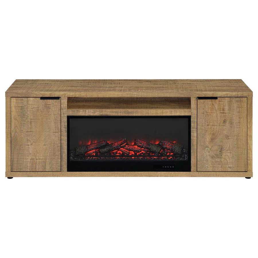 Fuller - 60" 2-Door TV Stand Fireplace Media Console - Mango - Image 5