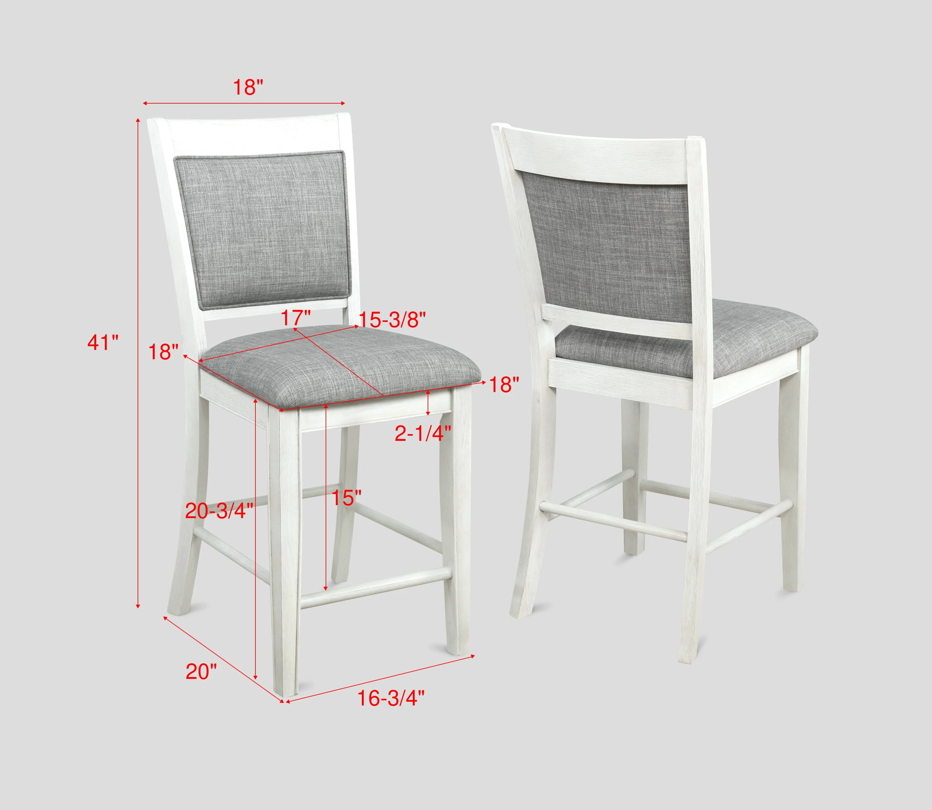 Fulton Counter Height Chair White - Image 2