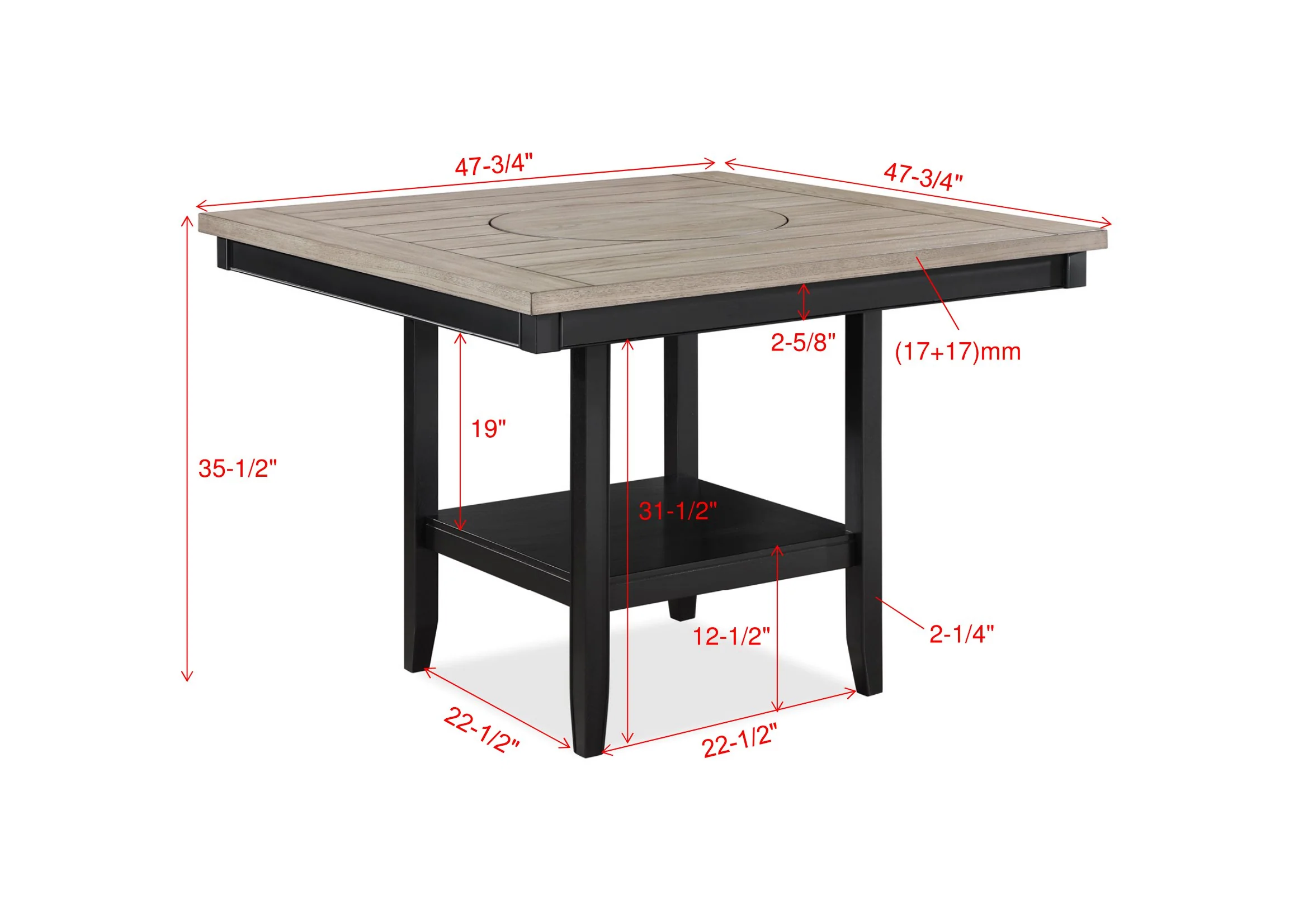 Fulton Counter Height Table Light Grey - Image 2