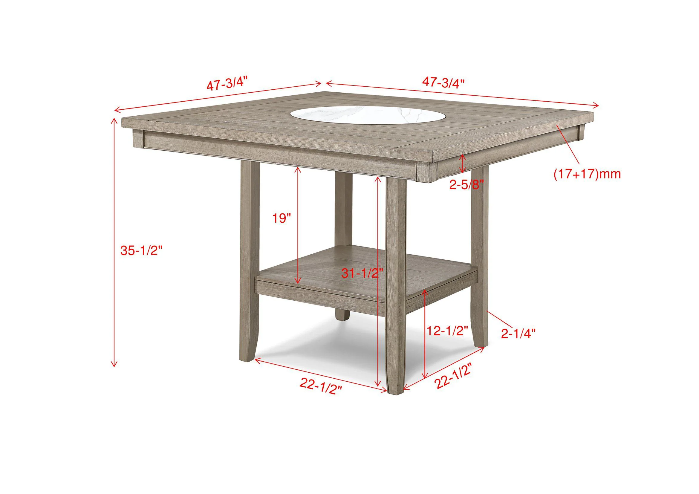 Fulton Counter Height Table White Oak - Image 2