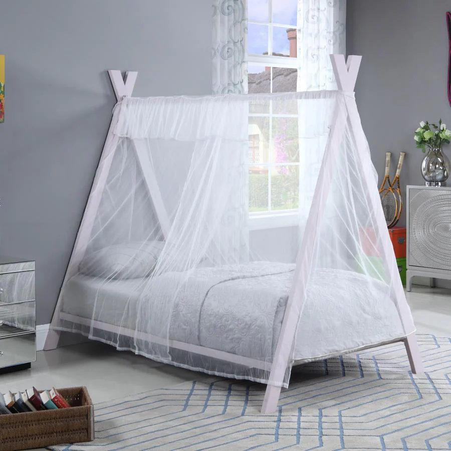 Fultonville Metal Twin Tent Bed with 7-inch Mattress Pink - Image 10