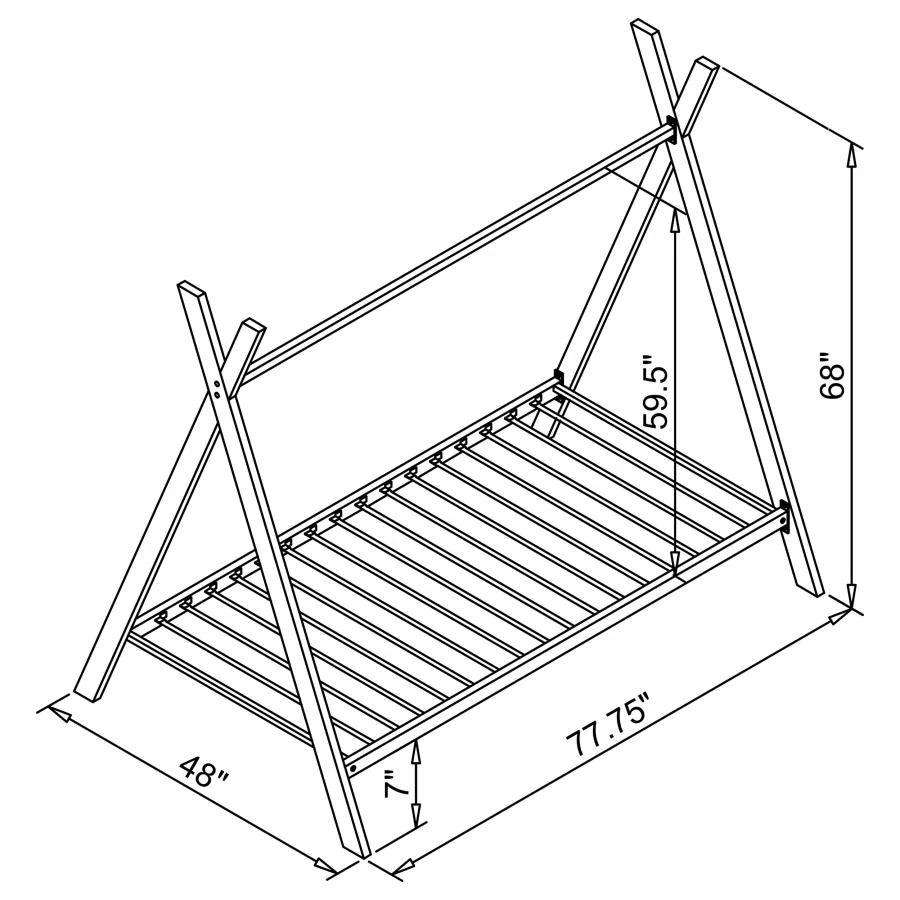 Fultonville Metal Twin Tent Bed with 7-inch Mattress Pink - Image 11