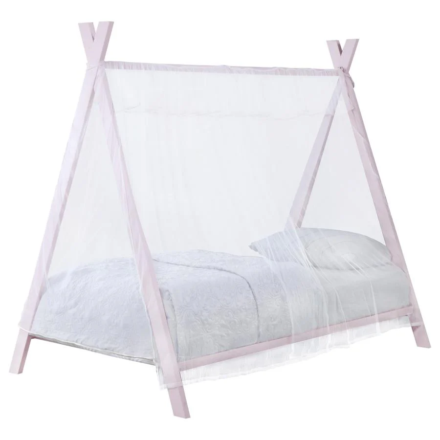 Fultonville Metal Twin Tent Bed with 7-inch Mattress Pink - Image 2