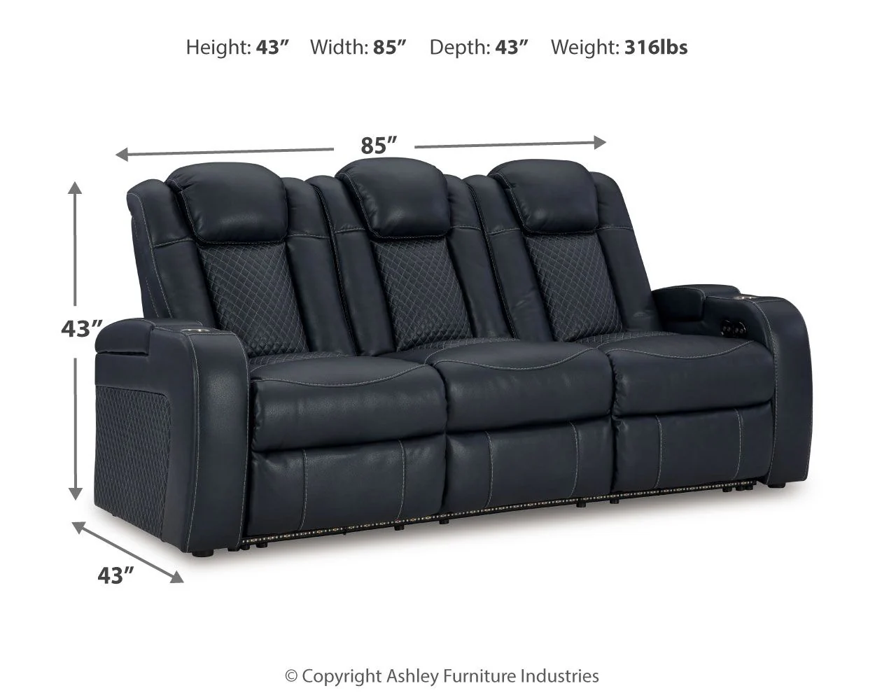 Fyne-dyme - Power Reclining Sofa With Adj Headrest - Image 4
