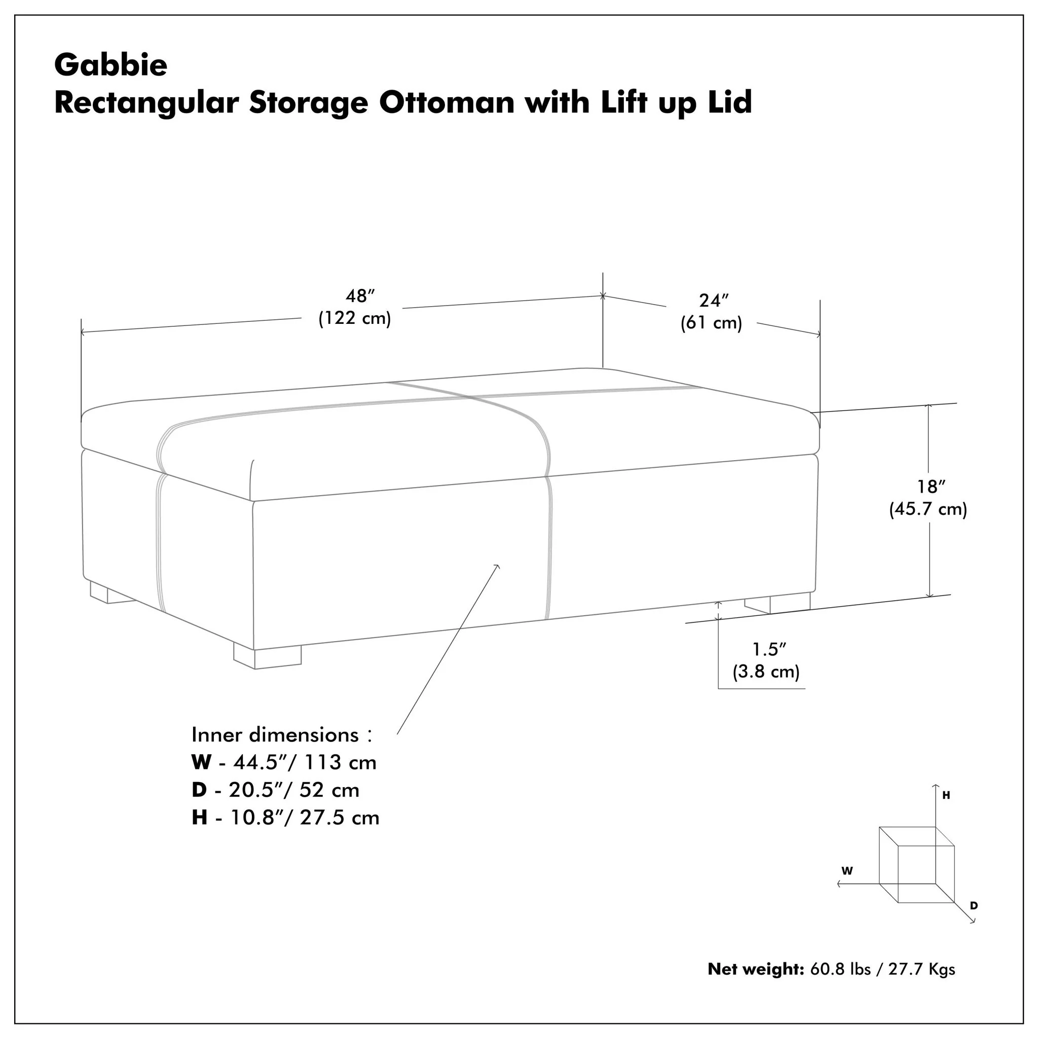 Gabbie - Coffee Table Upholstered Storage Ottoman - Image 20
