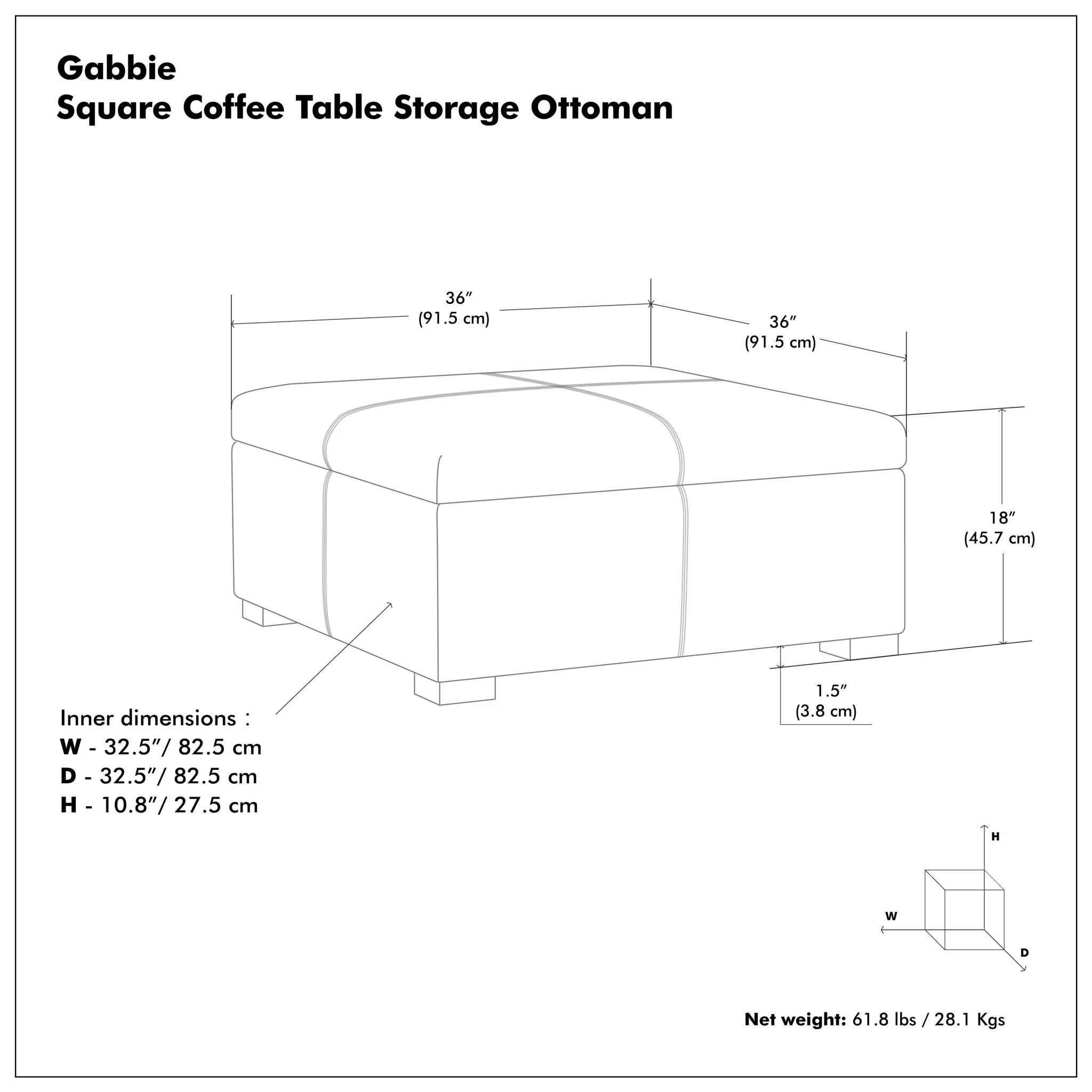 Gabbie - Coffee Table Upholstered Storage Ottoman - Image 29