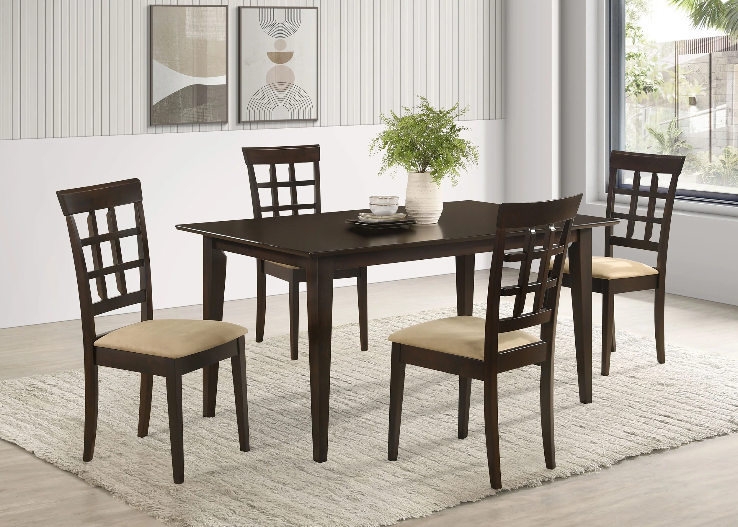 Gabriel - 5 Piece Rectangular 59" Dining Set - Cappuccino - Image 14