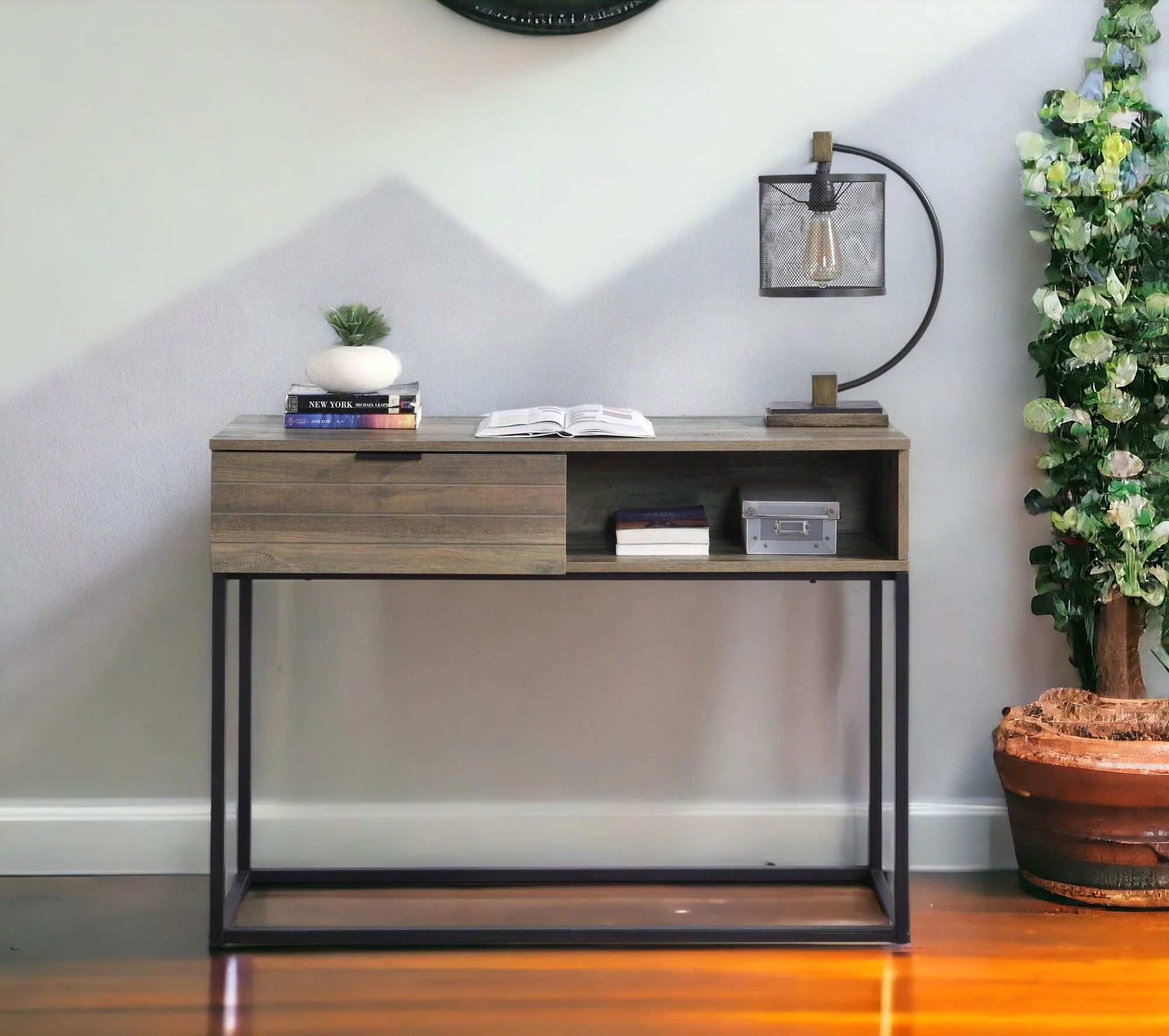 Galeno - Legs Writing Desk - Rustic Oak / Black - Image 13