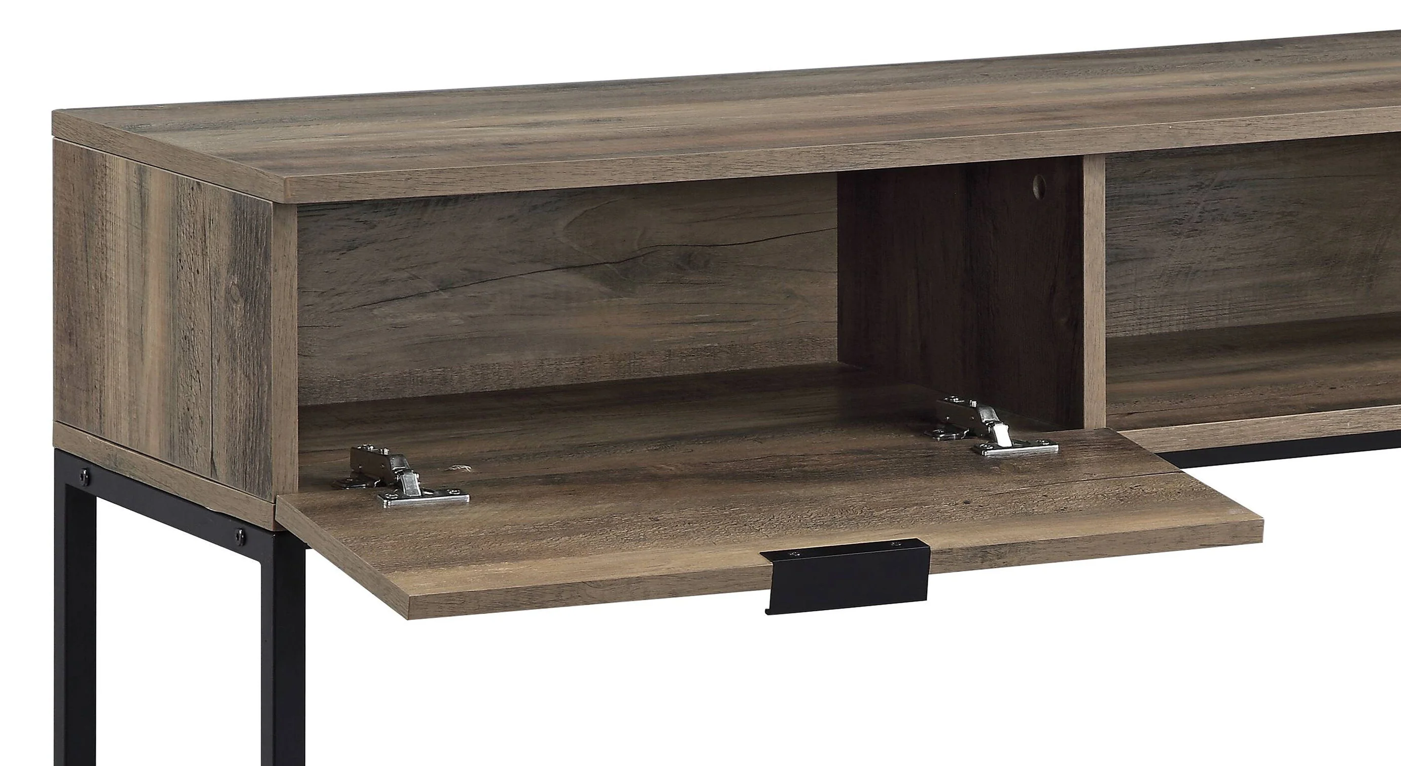 Galeno - Legs Writing Desk - Rustic Oak / Black - Image 7