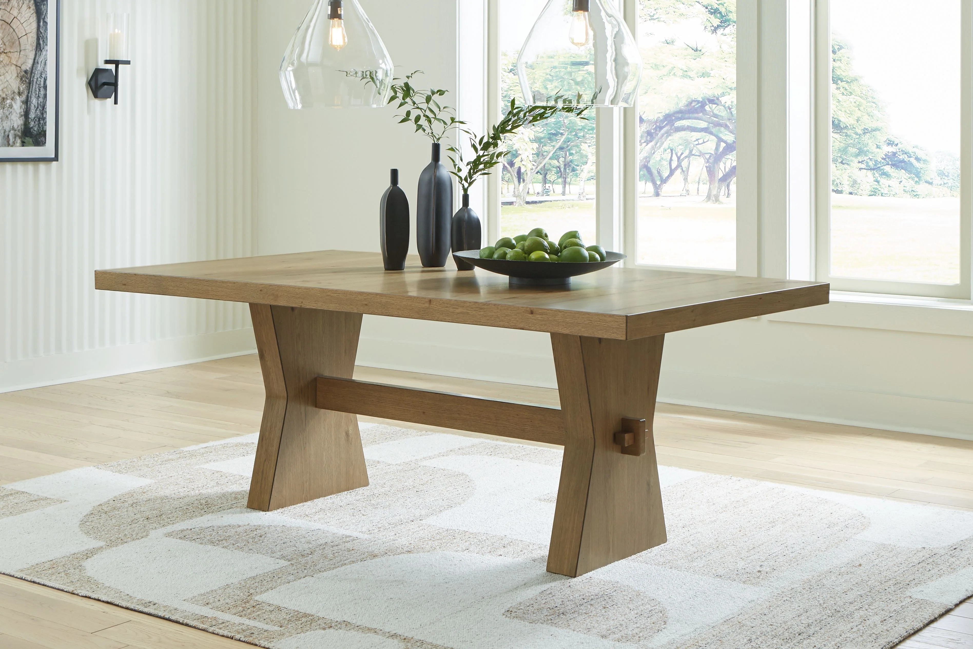 Galliden - Rectangular Dining Room Table - Light Brown - Image 9