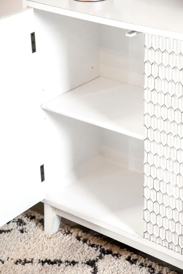 Gambon - 2 Door Wood Honeycomb Pattern Accent Cabinet - White - Image 11