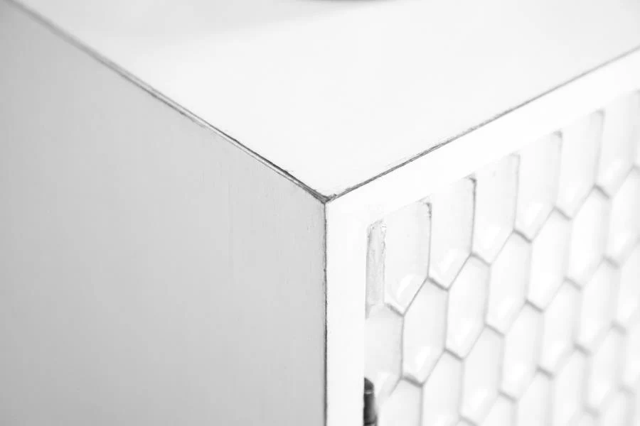 Gambon - 2 Door Wood Honeycomb Pattern Accent Cabinet - White - Image 9