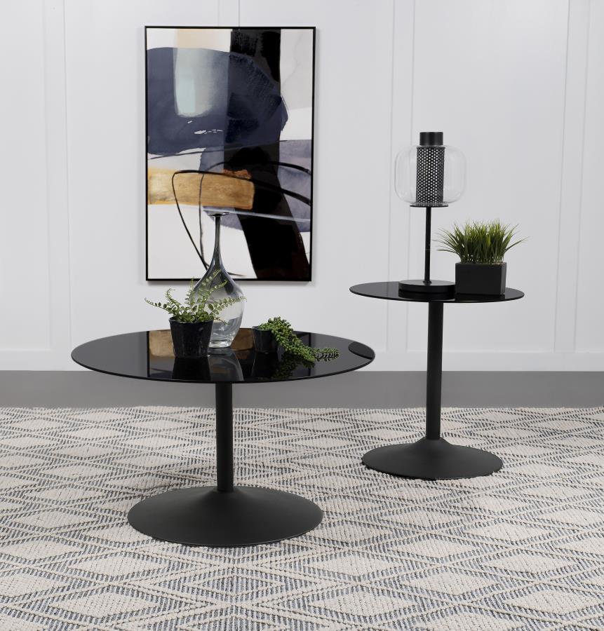 Ganso - Round Glass Top Coffee And End Table Set - Image 2