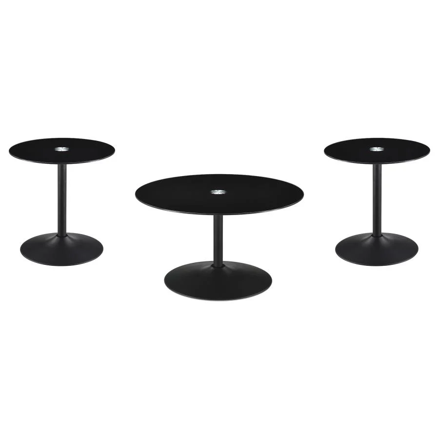 Ganso - Round Glass Top Coffee And End Table Set - Image 3