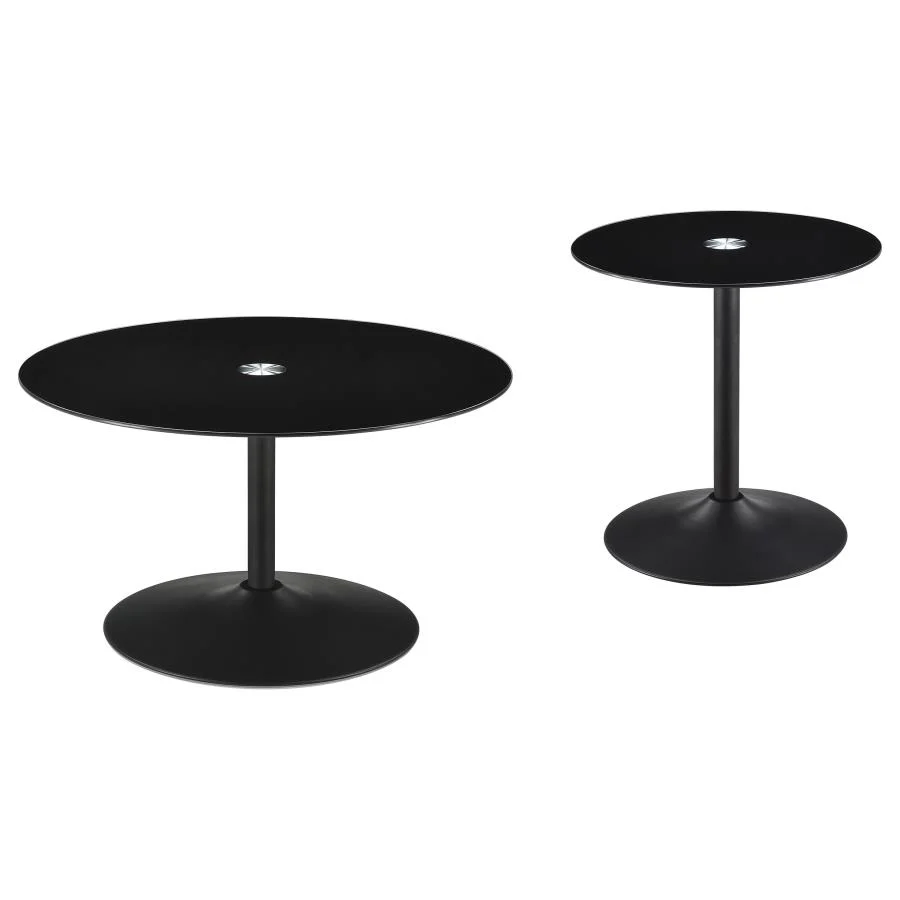 Ganso - Round Glass Top Coffee And End Table Set - Image 4