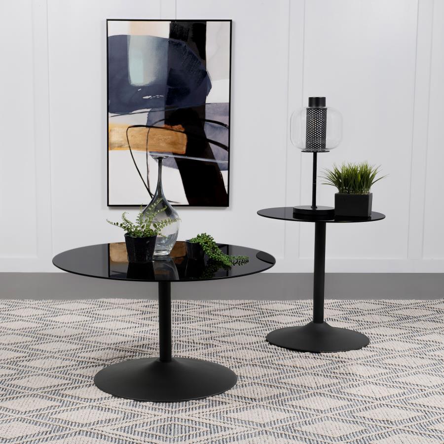 Ganso - Round Metal Coffee Table With Tempered Glass Top - Image 10