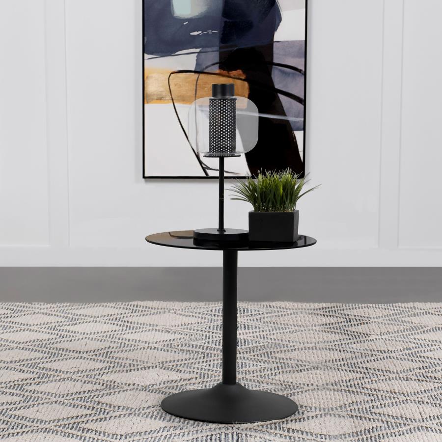 Ganso - Round Metal Coffee Table With Tempered Glass Top - Image 3