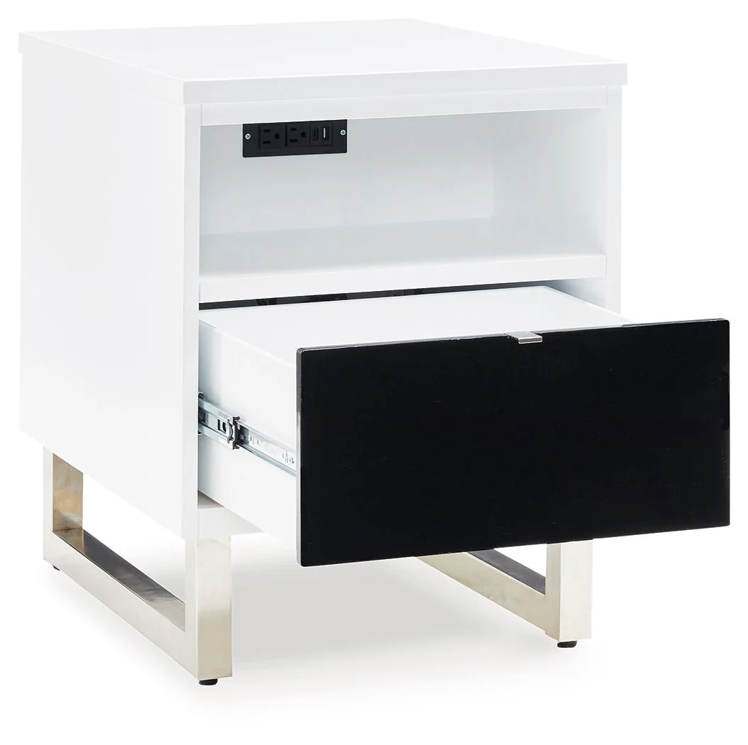 Gardoni - Chair Side End Table - White / Black - Image 10