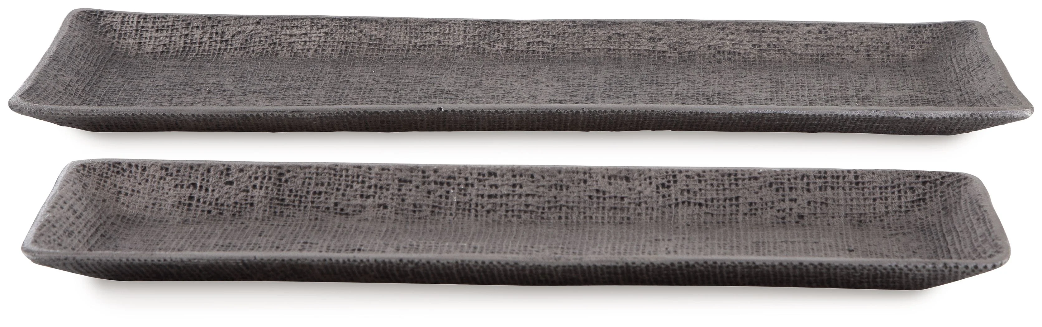 Garekton - Tray Set (Set of 2) - Pewter Finish - Image 3