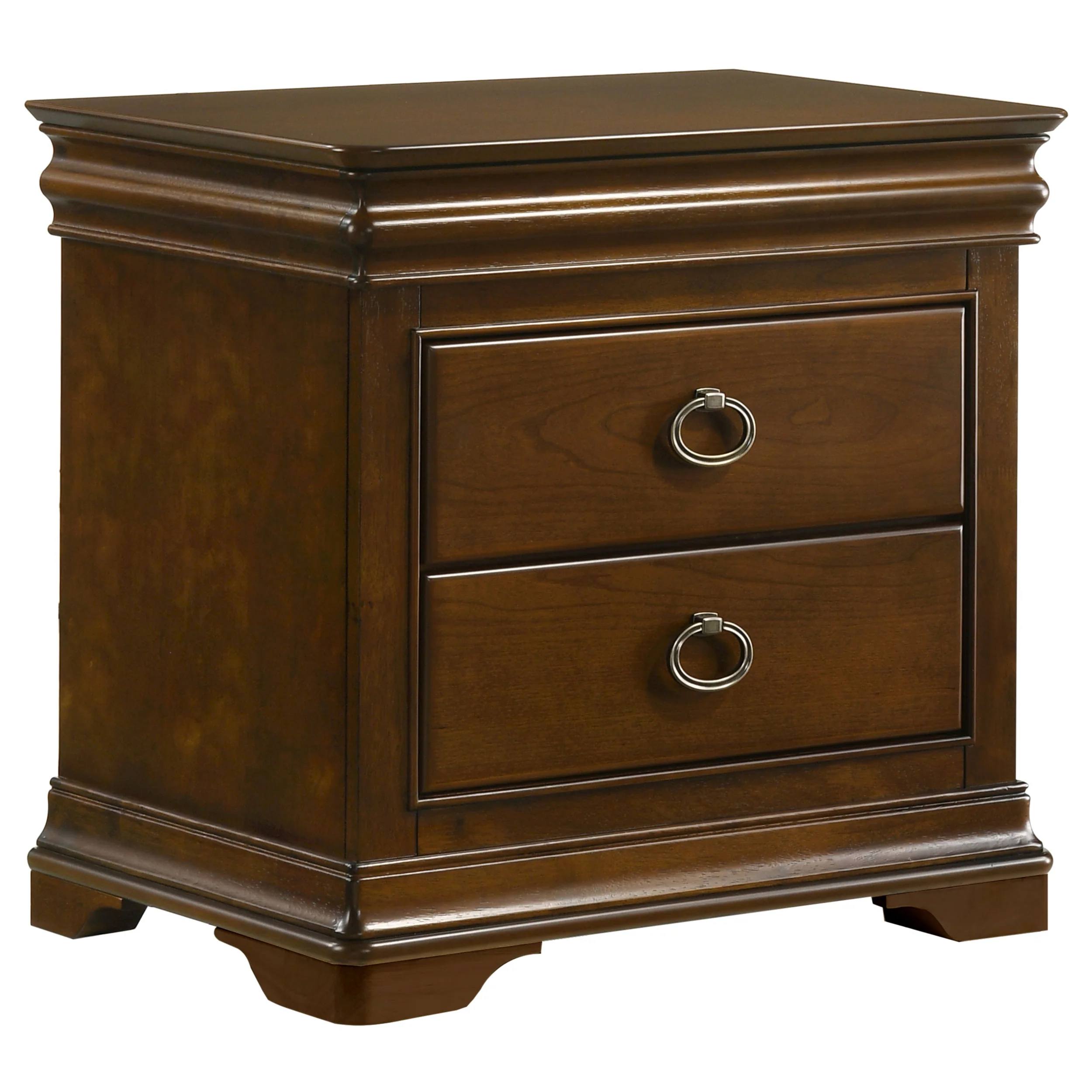Garland - 3-Drawer Nightstand Bedside Table - Brown Cherry - Image 18