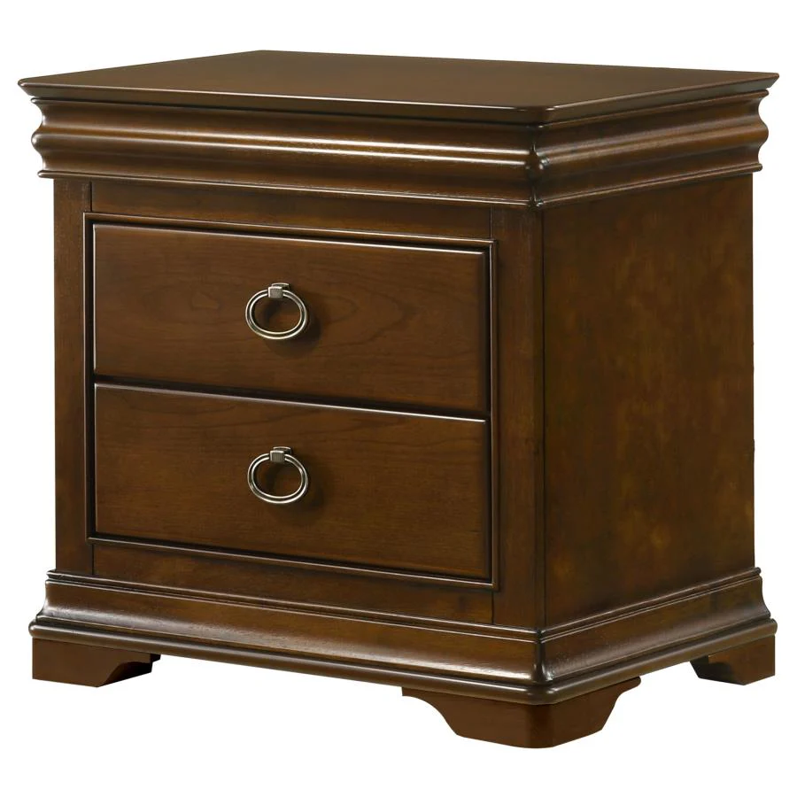 Garland - 3-Drawer Nightstand Bedside Table - Brown Cherry - Image 4